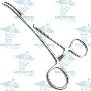 dandy-mosquito-hemostatic-forceps-laterally-curved-serrated-blades-14-cm-Medikrebs