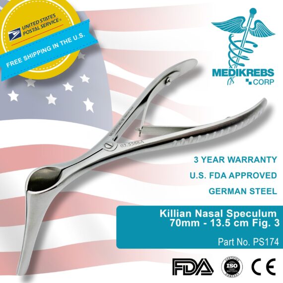 Killian Nasal Speculum 70mm – 13.5 cm Fig. 3 Surgical Instruments