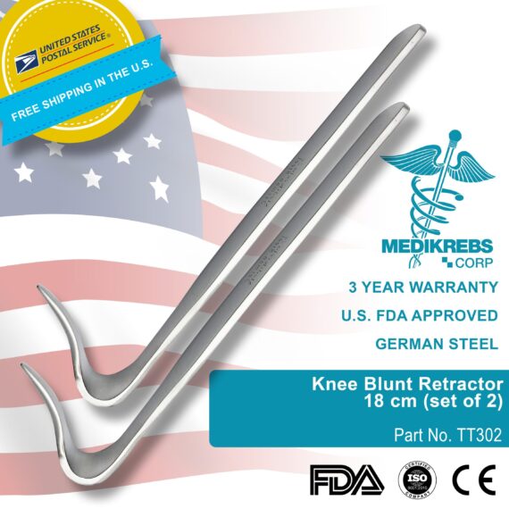 Knee Blunt Retractor 18 cm (set of 2) Surgical Instruments (4)