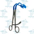 Kogan Endocervical Specula Lateral with ratchet and blue Teflon blades 28 cm (1)