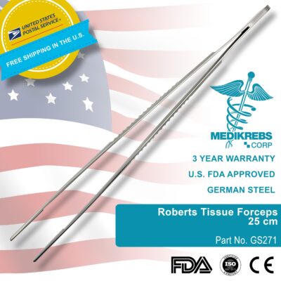 Roberts Tissue Forceps 25 cm Surgical Instruments (3)